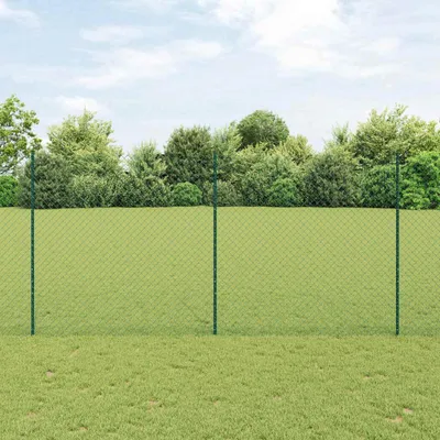 Produktbild von Maison Exclusive - Kettenzaun mit Pfosten 10 x 1,6 m PVC-beschichteter Stahl Grün