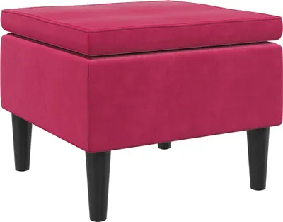Produktbild von vidaXL Hocker mit Holzbeinen Weinrot Samt