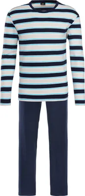 Produktbild von H.I.S. Pyjama 2 -teilig navy, beige-navy-hellblau-gestreift Größe 56/58