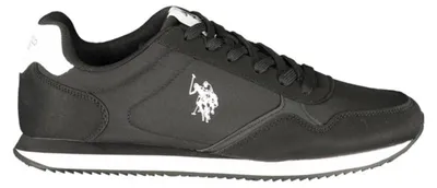 Produktbild von Schwarze Herren-Sportschuhe mit weißem Kontrast und herausnehmbarem Fußbett