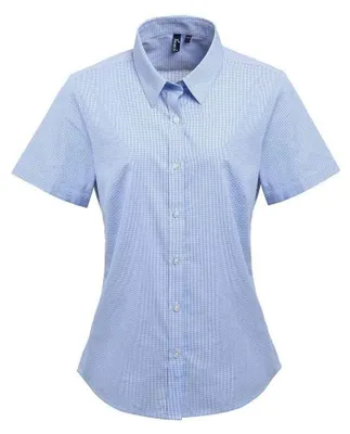 Image de Chemise Premier pour femmes à manches courtes LT2675 (XXL) (bleu clair/blanc)