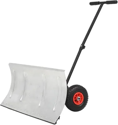 Produktbild von Hand-Schneepflug mit Rädern, Schneepflugzubehör, Schneepflüge, Rasentraktor Schneeschild, 100 x 44 cm