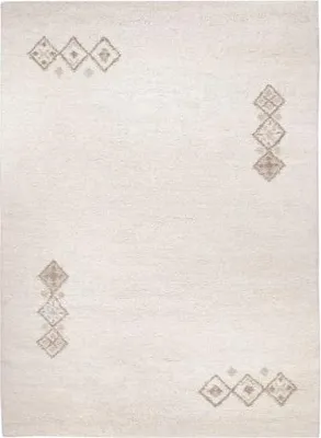Produktbild von Meknes Berber Teppich, handgeknüpft, aus Wolle, natur, 90x160 cm, Florhöhe 1,4 cm