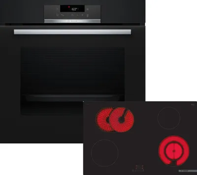 Bosch Einbau-Backofen-Set, HBA171BB3 + PKN811BA2E, Einbau-Backofen, Elektro-Kochfeld HBD271FB88