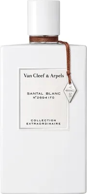 A white perfume bottle with a brown string and a silver tag.