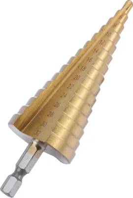 Obrázek produktu pro Vysoce kvalitní titanové vrtáky HSS s velkým kuželovým vrtákem 4-32 mm