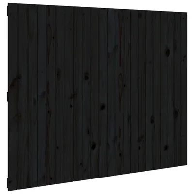 Image de vidaXL Tête de lit murale noire 140x3x110 cm pin massif
