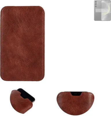 Produktbild von K-S-Trade Schutzhülle Handyhülle kompatibel mit Samsung Galaxy S24 Exynos Handytasche Kunstleder Sleeve in braun