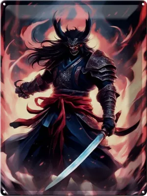 Produktbild von Blechschild 12x18cm Blutserwachter Sakura Samurai der Seelen