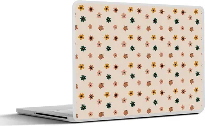Produktbild von MuchoWow® Laptop Aufkleber Sticker Cover Blumen - Muster - Polka dots 40x30 cm - Laptop Dekoration - Selbstklebend