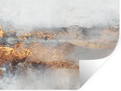 Produktbild von MuchoWow® Wandtattoo Wandsticker Wandaufkleber Nebel - Gold - Abstrakt 40x30 cm Selbstklebend und Repositionierbar - Faltenfrei