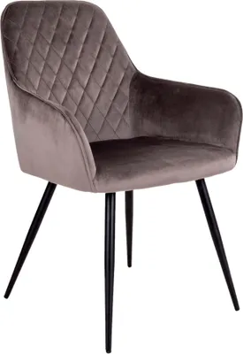 Image de House Nordic House Nordic Harbo Chaise de salle à manger en velours gris - lot de 2