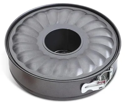 Immagine prodotto di Teglia a cerniera da 24 cm, rotonda, color grigio scuro, con rivestimento antiaderente e fondo removibile