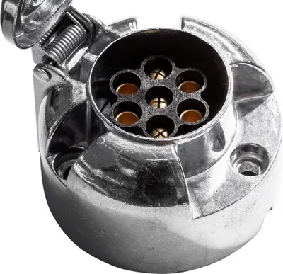 Produktbild von KAMAR 7 polige Anhaengersteckdose Metallgehaeuse 12 V fuer Anhaengerkupplung sichere Verbindung der Anhaenger Elektrik Trailer