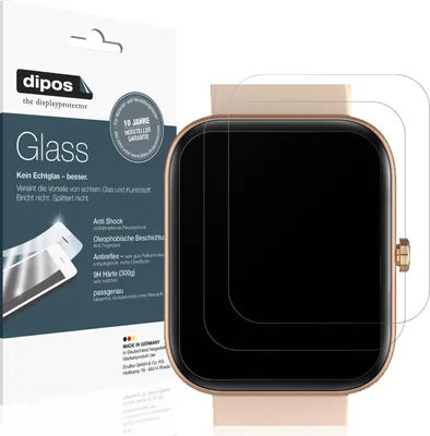 Produktbild von 2x Schutzfolie für Fireboltt Neptune matt - Anti-Shock 9H Folie dipos Glass Kunststoffglas