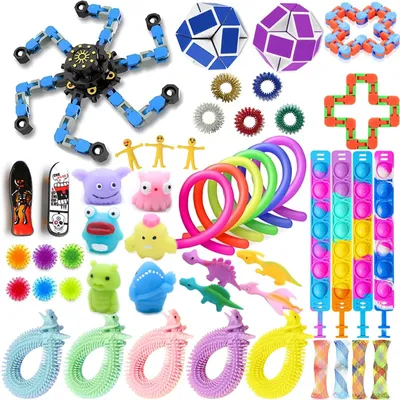 Produktbild von Sensorisches Spielzeug Fidget Set Stressspielzeug - 50 Stück - Für Kinder und Erwachsene - Verschiedene Arten