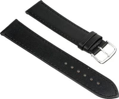 Produktbild von Ersatzband Uhrenarmband XL Leder schwarz mit Ton-in-Ton-Ziernaht 25610S, Stegbreite:22mm