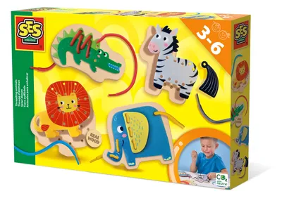 Produktbild von SES CREATIVE Motorik Spiel Tiere auffädeln