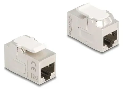 Productafbeelding van Delock Keystone-module, koppeling RJ45-connector naar RJ45-connector, Cat.6A, afgeschermd