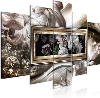 Produktbild von Leinwandbilder 200x100 cm b-C-0805-b-m Vlies Leinwandbild 5 tlg Kunstdruck modern Wandbilder XXL Wanddekoration Design Wand Bild BLUMEN ABSTRAKT