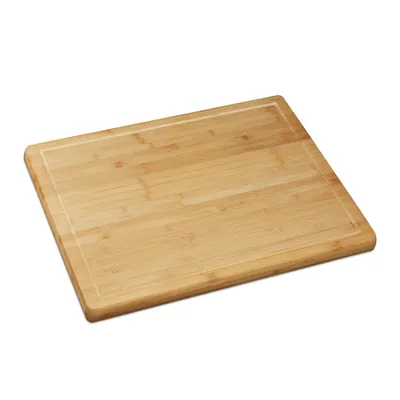 Produktbild von 2 x Schneidebrett Bambus, antibakteriell, mit Saftrille, Küchenbrett oder Herdabdeckung, HBT: 2 x 56,5 x 50 cm, natur