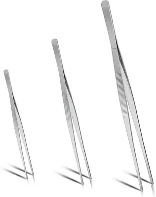 Image de Lot de 3 pinces de cuisine - acier inoxydable - différentes longueurs