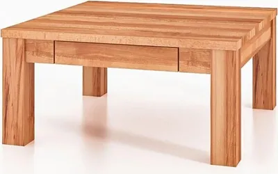 Produktbild von Couchtisch Bento aus Kernbuche massiv 70x110x43 cm mit Schublade und Holzbeinen