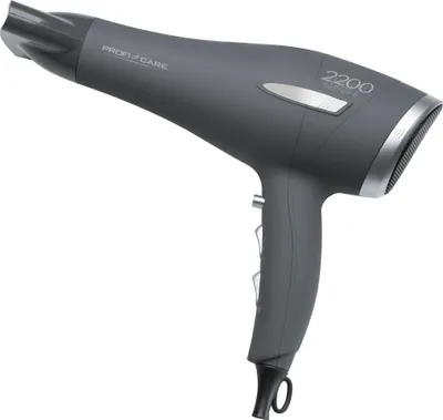 Produktbild von ProfiCare Föhn 2200W | Haartrockner mit 3 Leistungsstufen | 2 Gebläsestufen | Cool Shot und Formdüse | inkl. 2 Ersatzfilter | PC-HT 3045 grau