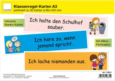 Produktbild von TimeTEX Klassenregel-Karten, 30-tlg.