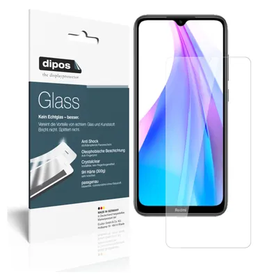 Produktbild von 2x Schutzfolie für Xiaomi Redmi Note 8T - Anti-Shock 9H Folie dipos Glass Kunststoffglas