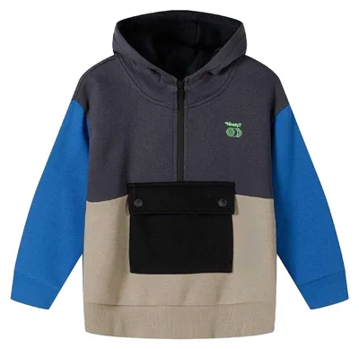 Imagen del producto de Minoti - Sudadera con capucha para niños, con cremallera frontal, modelo MN692 (110) (Gris)