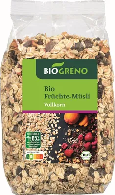 Produktbild von Biogreno Früchte Müsli Vollkorn 500g -