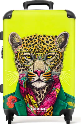 Produktbild von NoBoringSuitcases.com - Großer gelber Koffer - Reisekoffer Panther mit 4 Rädern - Trolley auf Rädern 72 Liter groß - Rollkoffer groß leicht - Geräumiger Gepäckkoffer 20kg - Koffer für Erwachsene Hardcase - Koffer mittel - Gepäcktrolley mittelgroßKoffer Mittelgroß 67x43x25 cm, 72L,