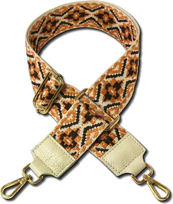 Produktbild von Tragegurt beige braun schwarz Florence Boho-Gurt Canvas Ornamentmuster OGP001YI