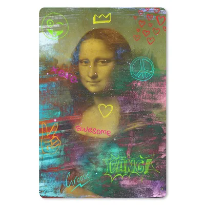 Produktbild von MuchoWow® Mauspad Mousepad Mona Lisa - Leonardo da Vinci - Neon 40x60 cm - Mousepads - Maus Mat - Pad - Mausunterlage - Schreibtisch Accesoire