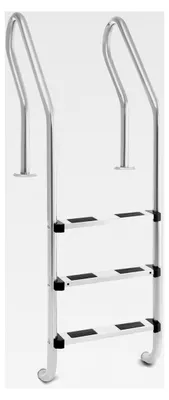 Produktbild von Poolleiter Edelstahl 3 Stufen Schwimmbadleiter 180 kg Tiefbeckenleiter, Silber