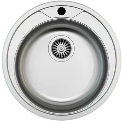 Produktbild von Faizee Home Edelstahlspüle Rund Ø 51 cm Chrom – Küchenspüle Einbauspüle mit Siphon Set