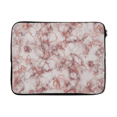 Produktbild von MuchoWow® Laptop Hülle 17 Zoll Laptoptasche Roségold - Marmor - Achat - Luxus - Zipper - Schutzabdeckung