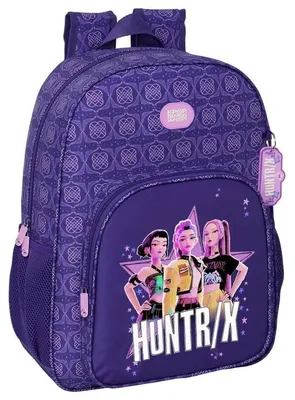 Imagen del producto de Mochila Safta K-pop, temática de cazadores de demonios, 19 litros, color lila. Para niños, color lila, talla única