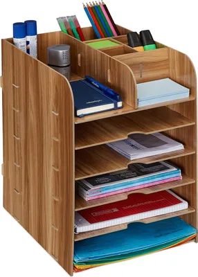 Productafbeelding van Famanu Bureauorganizer – Donkerbruin – 12 compartimenten