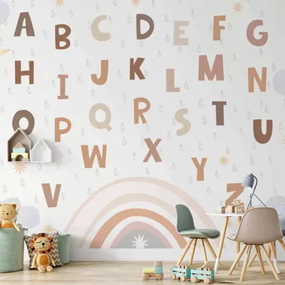 Produktbild von Vlies Fototapete - Letters in Soft Colours 150x105 cm Für Kinder e-A-10129-a-a