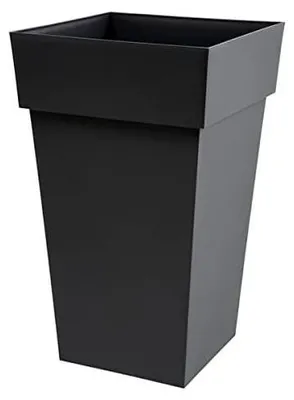 Image de EDA Blumentopf XXL Toskana - Quadratisch - 43,3 x 43,3 x H 80 cm - 98 L - Anthrazitgrau