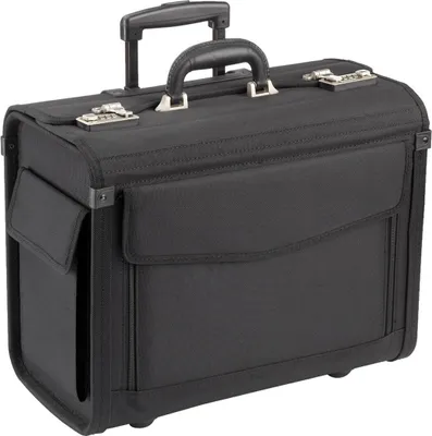 Produktbild von Pilotenkoffer Bowatex Aktenkoffer Koffer Trolley Nylon Schwarz 46 cm Dermata