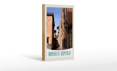 Produktbild von Holzschild Reise 12x18 cm Dominikanische Republik Altstadt