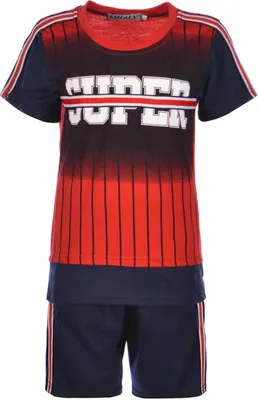 Produktbild von Shialy Jungen Set T-Shrit und Shorts Rot 104
