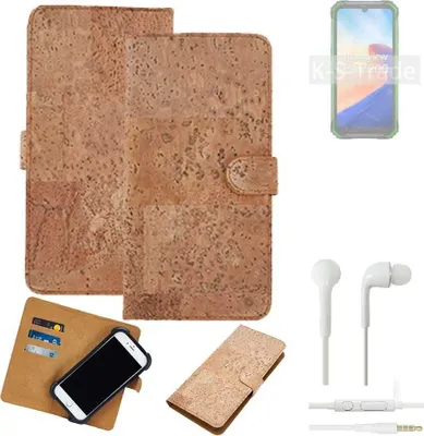 Produktbild von K-S-Trade Hülle kompatibel mit Blackview BV7200 + in ear Kopfhörer Kork Handyhülle Cover  Schutzhülle TPU Case Bumper in Hellbraun, (1x)
