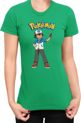 Zdjęcie produktu dla Koszulka Damska Japan Manga Anime Comics Pokemon 015, Lady M / Zielony