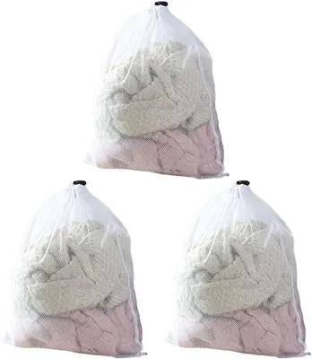 Produktbild von Wäschenetz 3 Stück, feine Maschen, mit Kordelzug, für Waschmaschine
