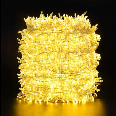 Zdjęcie produktu dla 100M 2000LEDs, 8 trybów świecenia, wodoodporne lampki choinkowe LED IP44, listwa ogrodowa, oświetlenie do dekoracji wnętrz, oświetlenie imprezowe, żółty