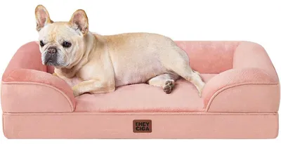 Image de Lit orthopédique pour chien, avec mousse à mémoire de forme, 76x51 cm, rose, lavable, imperméable, antidérapant
